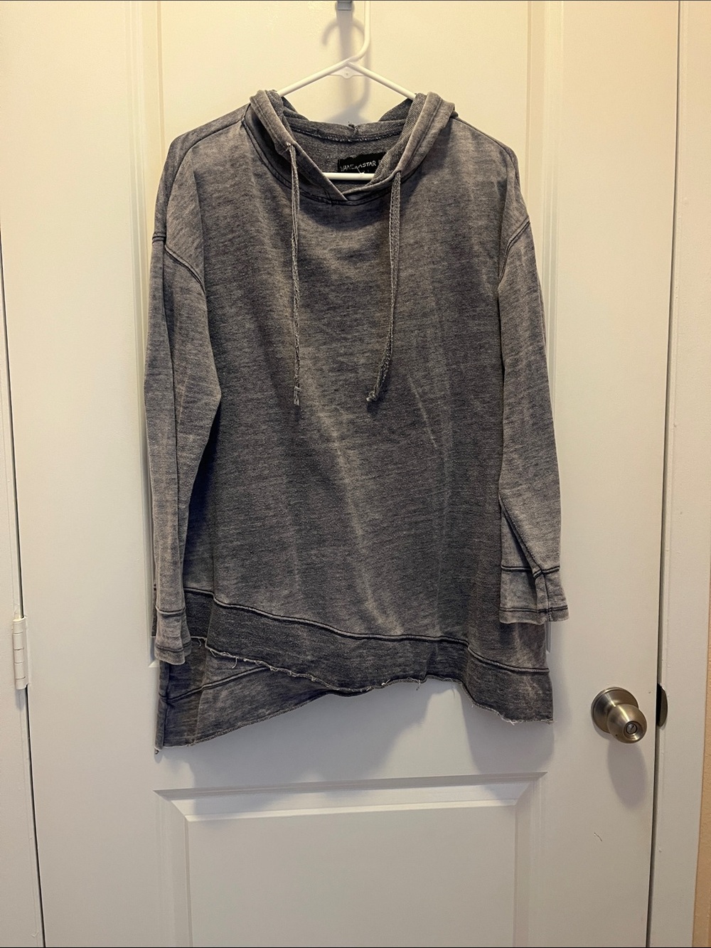 (NWT) Vanilla Star Washed Gray Hooded Crewneck Sweater